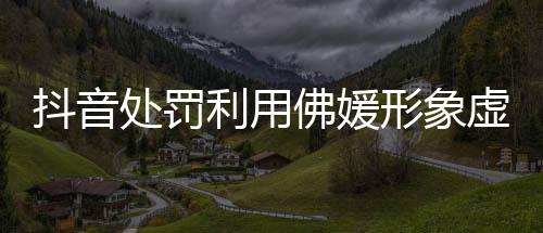 抖音形象虚假营销账号利用处罚个佛媛