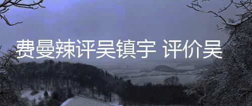 班表现吴镇吴镇无限评价宇 宇辣评超越费曼
